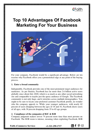 Top 10 Advantages Of Facebook Marketing For Your Business