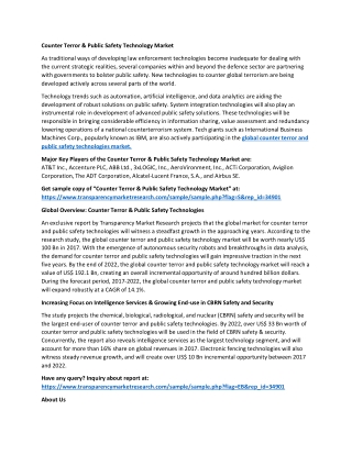 Counter Terror & Public Safety Technology Market
