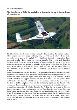 Electric aircraft Ne
