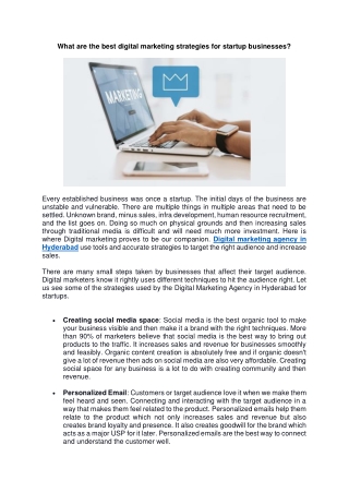 What are the best digital marketing strategies for startup businesses