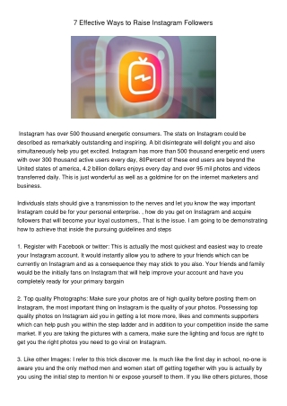 EffectiveWaystoRaiseInstagramFollowers