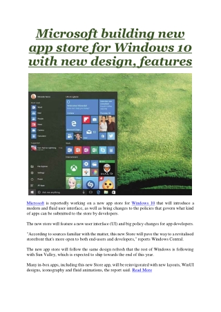 Microsoft building new app store for Windows 10 with new design, features