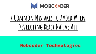 7 Common Mistakes to Avoid When Developing React Native App
