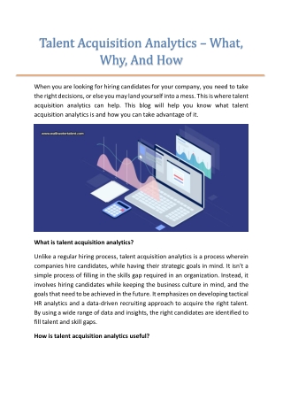 Talent Acquisition Analytics _ What, Why, And How - WalkWater Talent