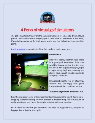 4 Perks of virtual golf simulators