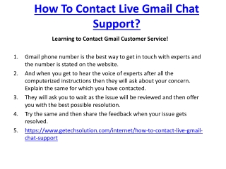 How To Contact Live Gmail Chat Support?