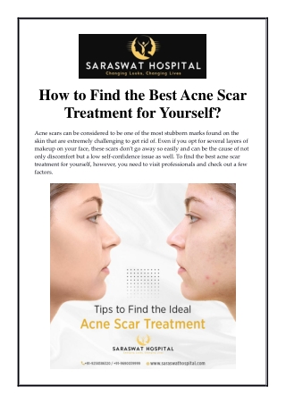 How to Find the Best Acne Scar Treatment for Yourself