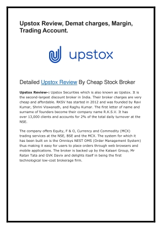 Upstox Review