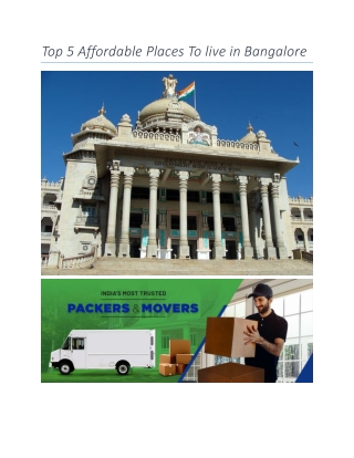 Top 5 Affordable Places To live in Bangalore