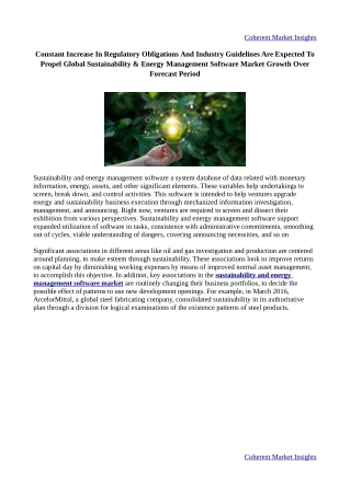 Sustainability & Energy Management Software Market Report, Size, Share, Growth
