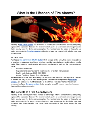What Is the Lifespan of Fire Alarms
