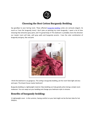 Burgundy bedding