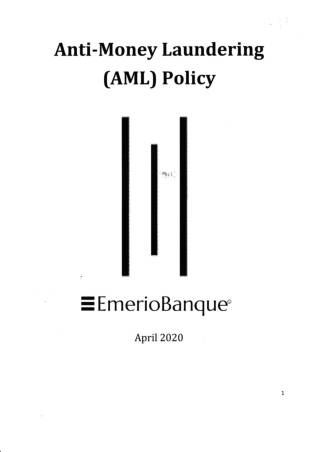 Anti-Money Laundering Policy | KYC Policy - Emerio Banque
