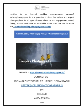 Iceland Wedding Photography Package | Icelandphotographer.is