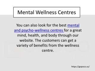 Psycho Wellness Centres | GOPOCO