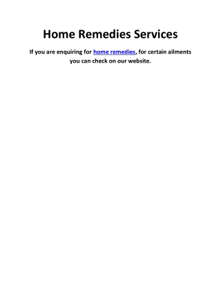 Home Remedies Services | GOPOCO