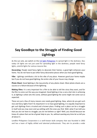 Say Goodbye to the Struggle of Finding Good Lightings