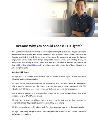 Reasons Why You Should Choose LED Lights