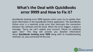 What’s the Deal with QuickBooks error 9999 and How to Fix it?