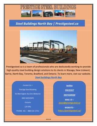 Steel BuildinSteel Buildings North Bay | Prestigesgs North Bay  Prestigesteel.ca