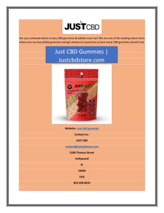 Just CBD Gummies | Justcbdstore.com