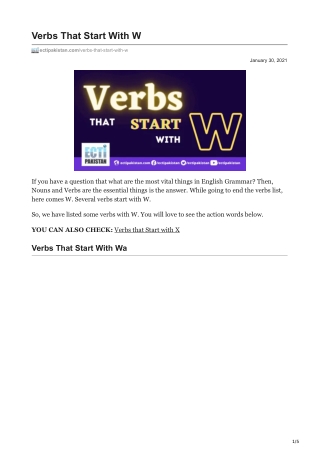 ectipakistan.com-Verbs That Start With W