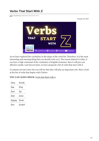 ectipakistan.com-Verbs That Start With Z