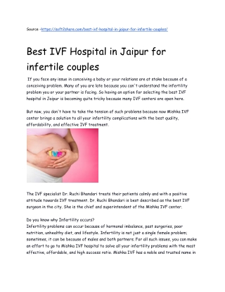 Best IVF Hospital in Jaipur for infertile couples