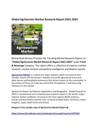 Global Agritourism Market Research Report 2021-2025