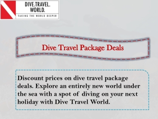 Dive Travel Package Deals