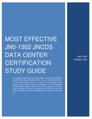 Most Effective JN0-1302 JNCDS Data Center Certification Study Guide