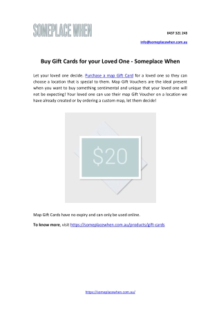 Buy Gift Cards for your Loved One - Someplace When