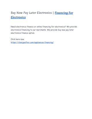 Financing For Electronics | Buy Now Pay Later Electronics