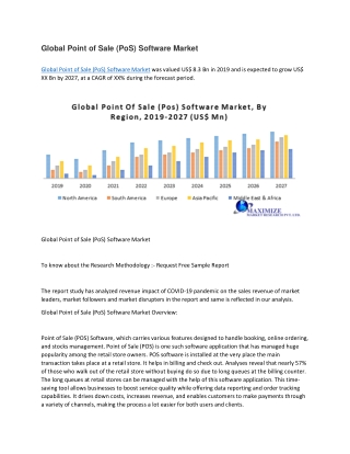 Global Point of Sale (PoS) Software Market