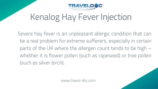 Get hay fever injection in the UK