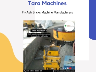 Buy Your Automatic Fly Ash Brick Making Machine At Tara Machines