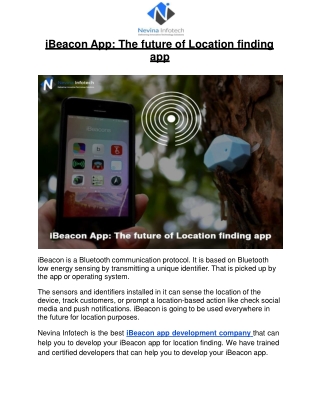 iBeacon App-The future of Location finding app