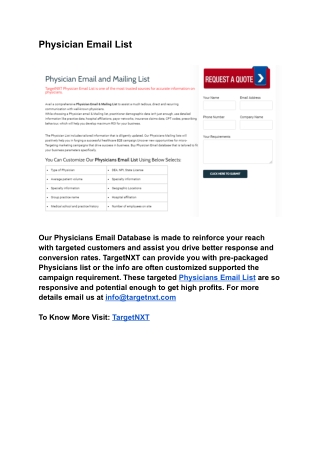 Physician Mailing List