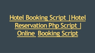 Hotel Booking Script - Readymade Clone Script