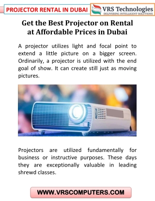 Get the Best Projector on Rental at Affordable Prices in Dubai