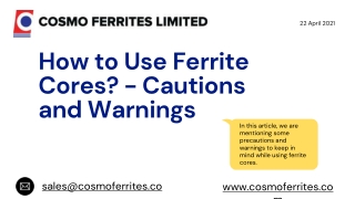 How to Use Ferrite Cores_ - Cautions and Warnings