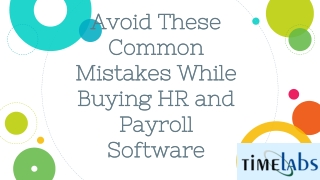 Avoid These Common Mistakes While Buying HR and Payroll Software
