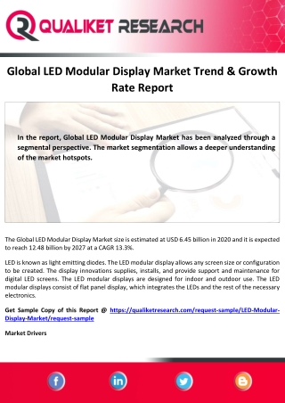 Global  LED Modular Display Market Size, Share, Trend, Growth, Application and f