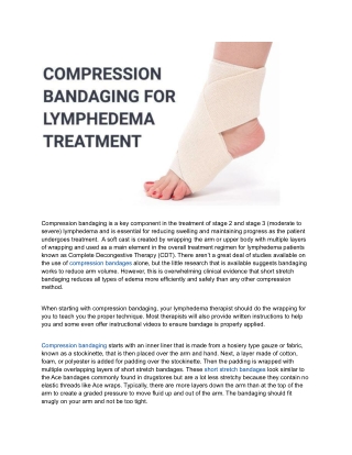 Science Behind Compression Bandaging for Lymphedema Treatment