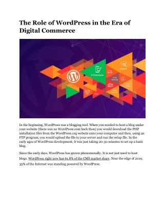 The Role of WordPress in the Era of Digital Commerce - Perception System