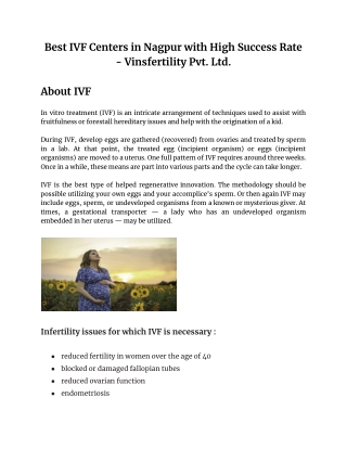 Best IVF Centers in Nagpur with High Success Rate - Vinsfertility Pvt. Ltd.