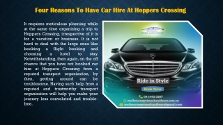 Four reasons to have car hire at Hoppers Crossing