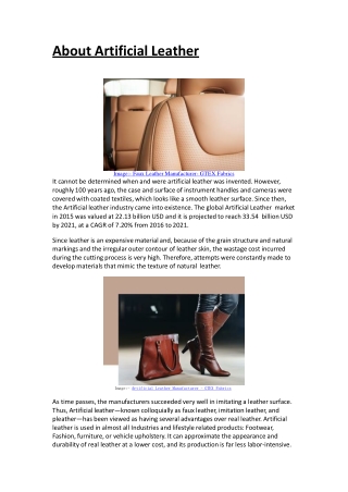 About Artificial Leather