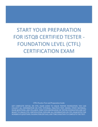 Start Your Preparation for ISTQB Certified Tester - Foundation Level (CTFL) Cert
