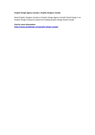 Graphic Design Agency Canada | Graphic Designer Canada